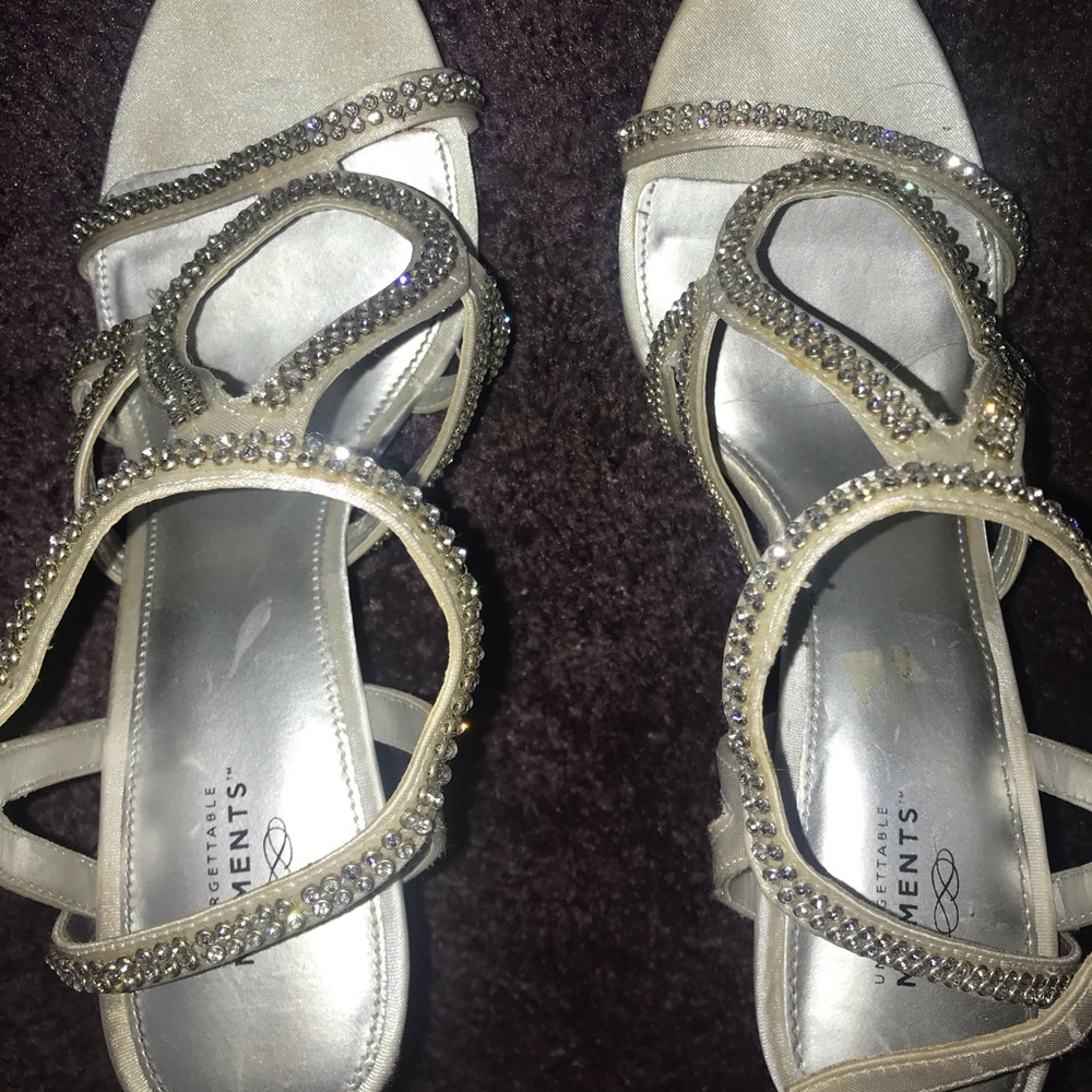 White/Silver Dress Heels